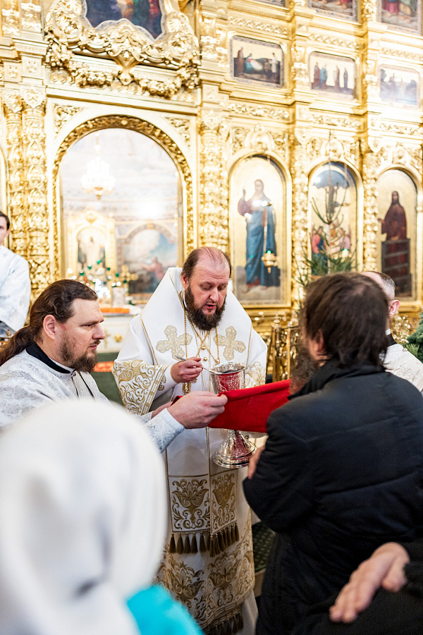 Божественная литургия в Троицком кафедральном соборе Подольска в праздник Рождества Христова